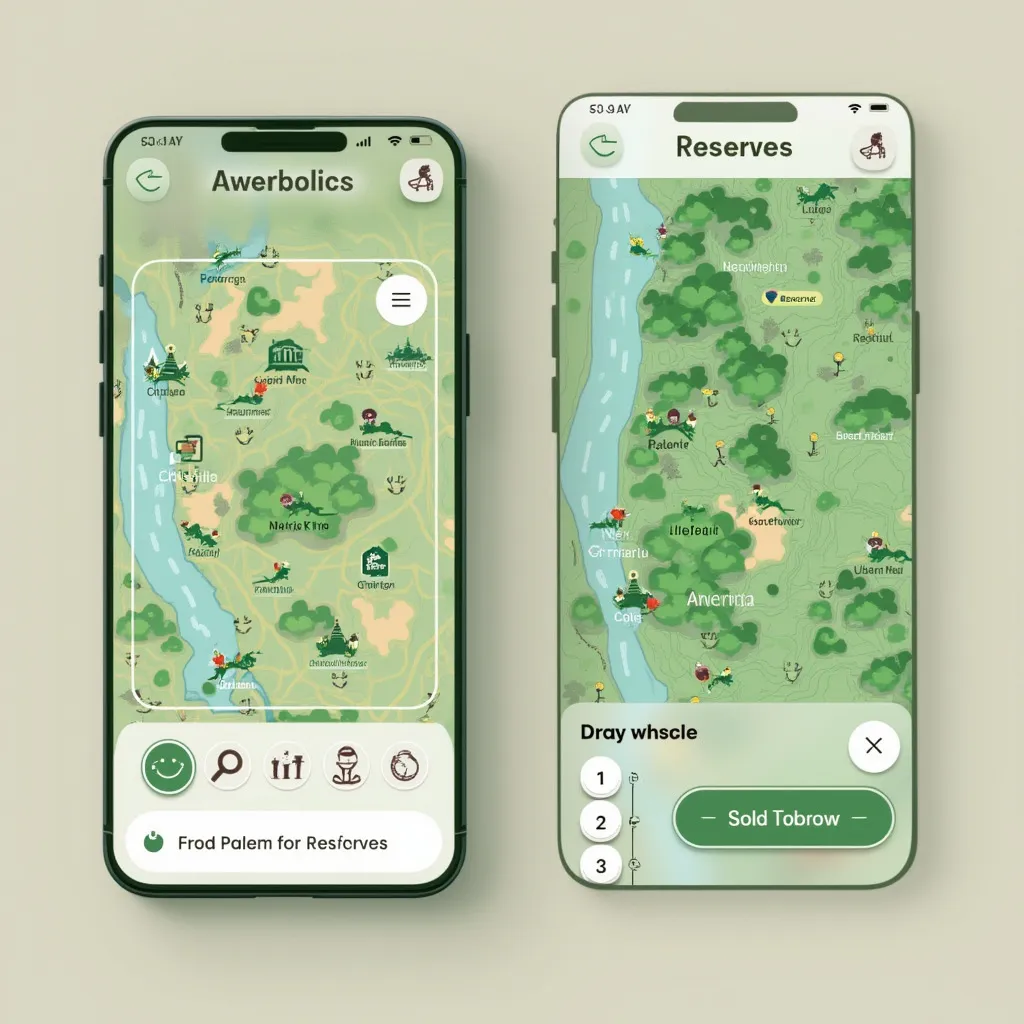 Diseño de interfaz de una aplicación móvil para turismo sostenible.