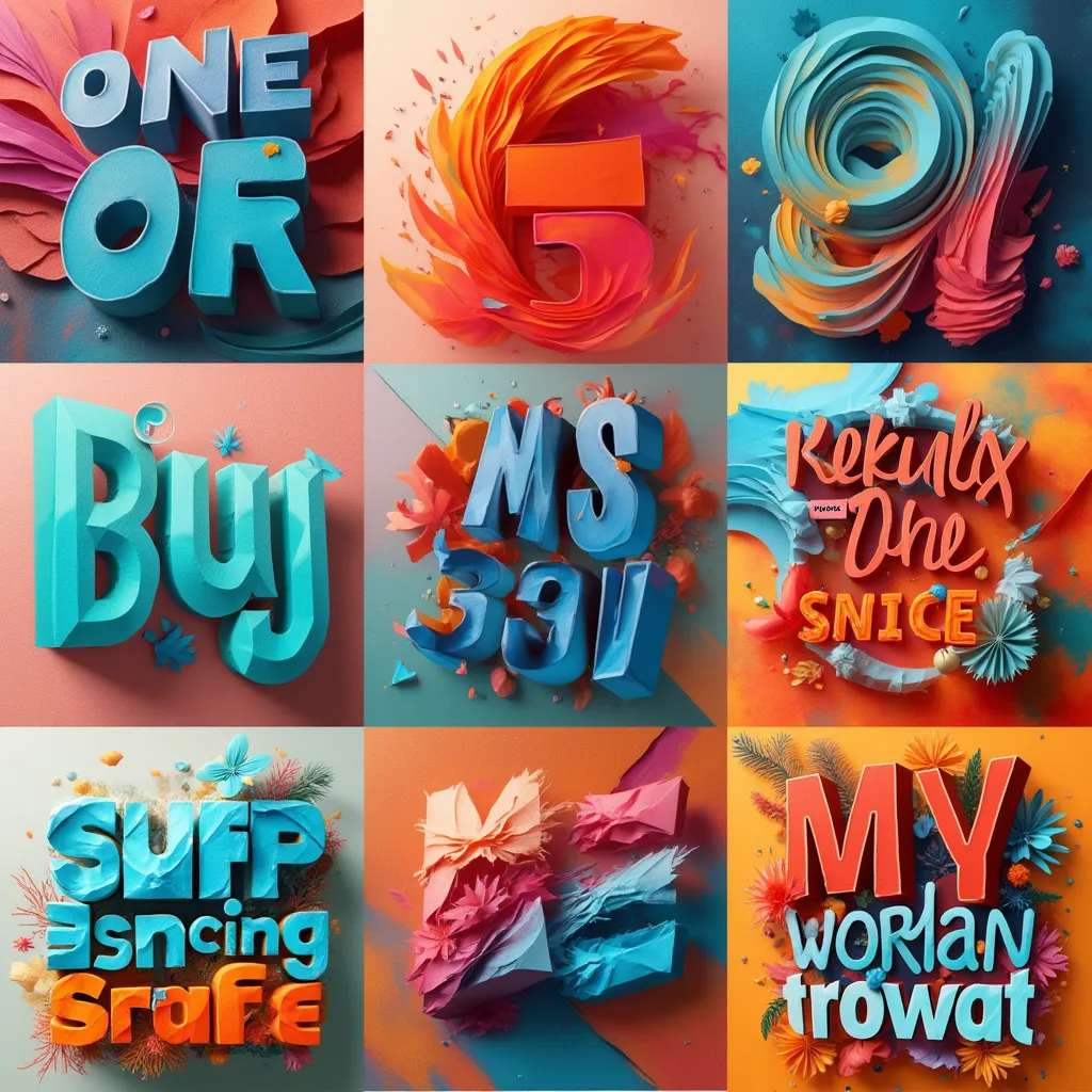 Collage de ejemplos de tendencias actuales en diseño gráfico.